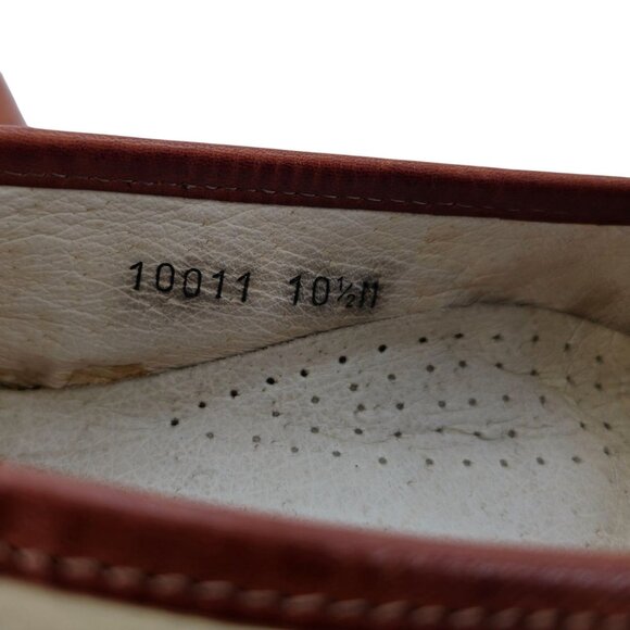 Belvedere Florence Italy Brown Beige Leather Tassel Loafers Men 10.5 Dress Shoes - Picture 9 of 11